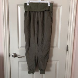Under armor army green parachute joggers